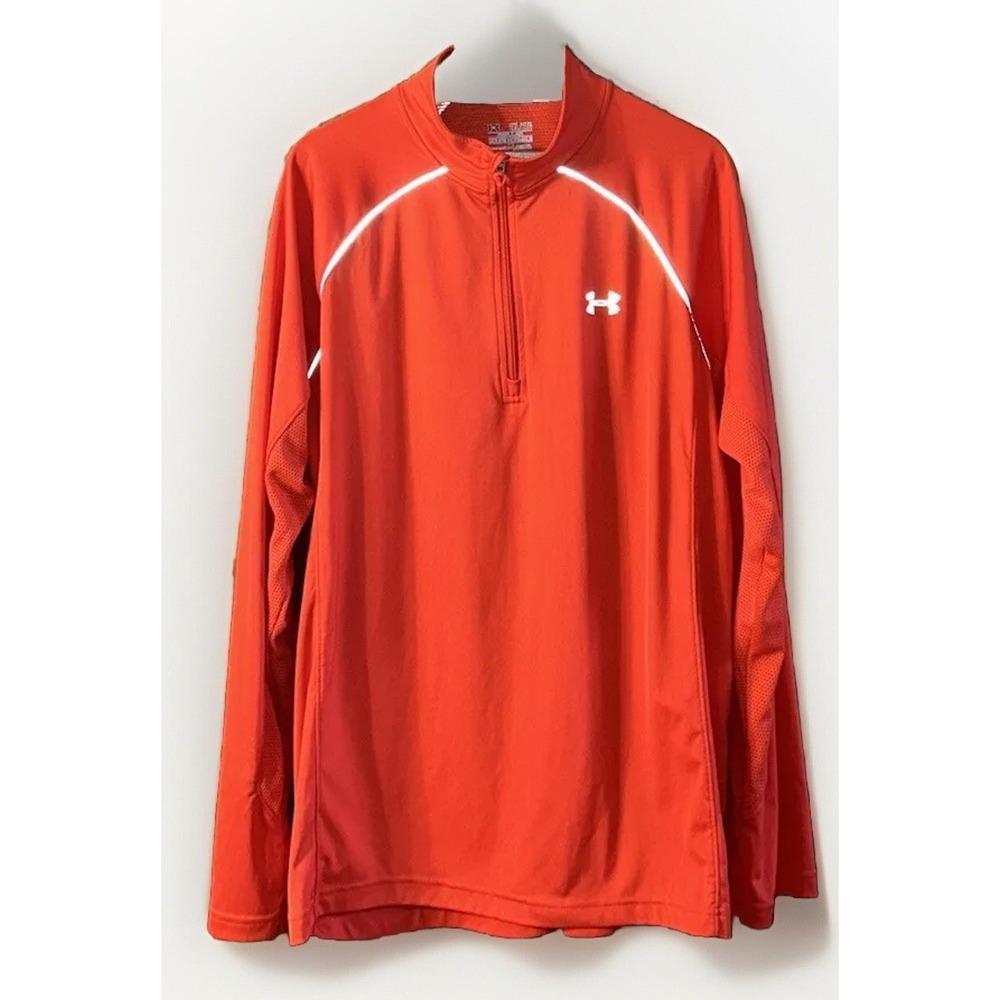 Mens Under‎ Armour RUN All Season Gear 1/4 Zip Pullover Sz 2XL Reflective Base